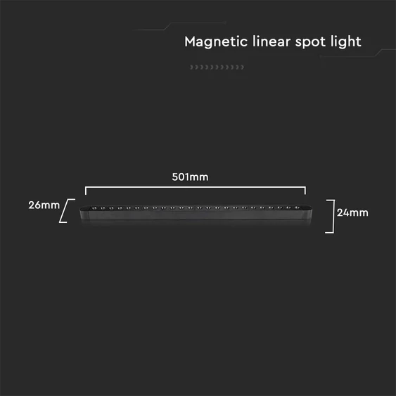 V-TAC 22W spot LED lámpatest Slim 48V mágneses sínhez, természetes fehér - SKU 10239