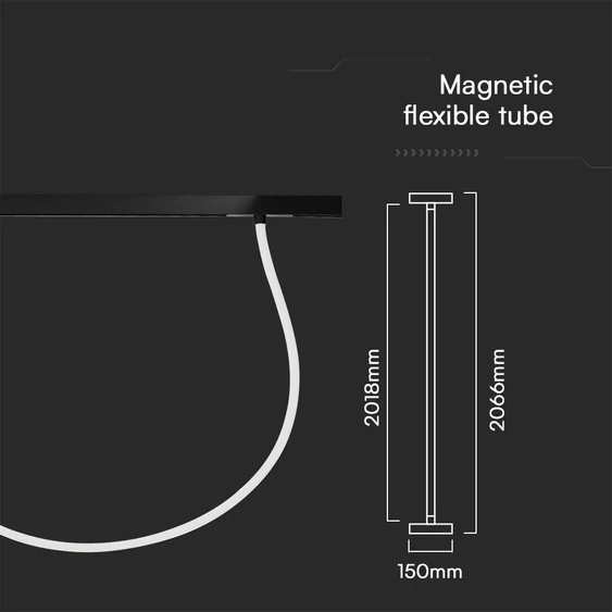 V-TAC 23W flexibilis fénycső Slim 48V mágneses sínhez, meleg fehér, 2 méter hosszú - SKU 10279