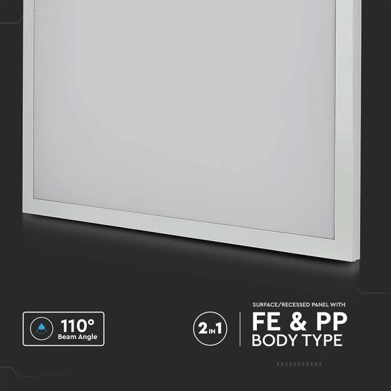 V-TAC 2in1 LED panel hideg fehér 36W 60 x 60cm, 110 Lm/W - SKU 638021