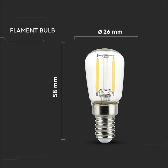 V-TAC 2W E14 hideg fehér filament LED égő - SKU 4446
