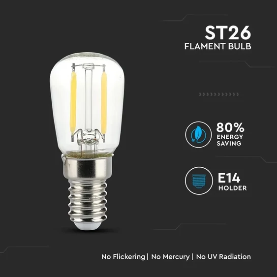 V-TAC 2W E14 hideg fehér filament LED égő - SKU 4446