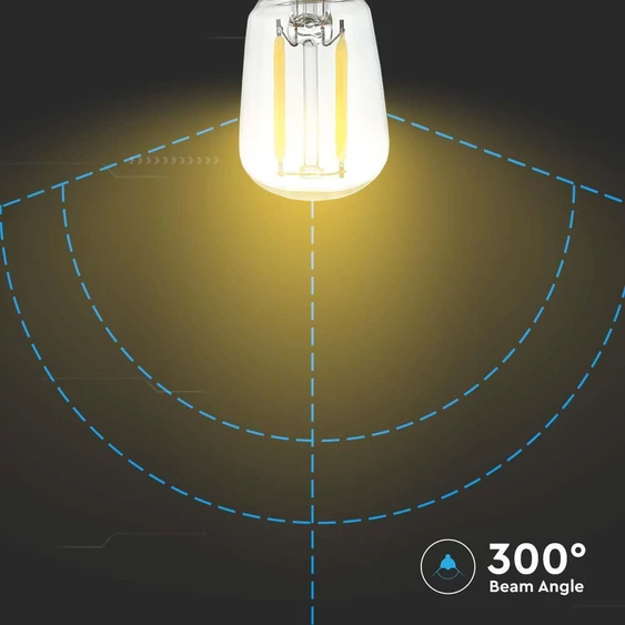 V-TAC 2W E14 természetes fehér filament ST26 LED égő - SKU 214445