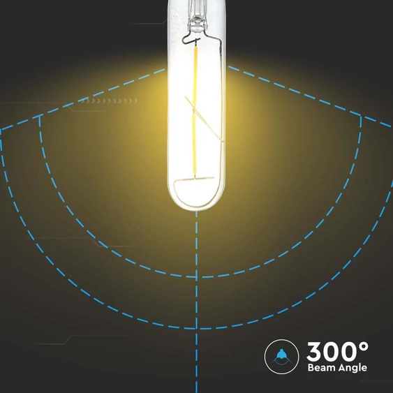 V-TAC 2W E27 meleg fehér T30 filament LED égő, 100 Lm/W - SKU 217251