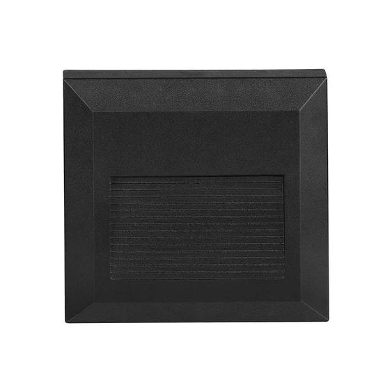 V-TAC 2W fekete LED lépcsővilágítás, szögletes, IP65, természetes fehér - SKU 211322