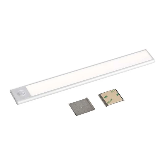 V-TAC 2W, 2in1 akkumulátoros LED bútorvilágítás, természetes fehér, ezüst házzal, 40 cm - SKU 2962
