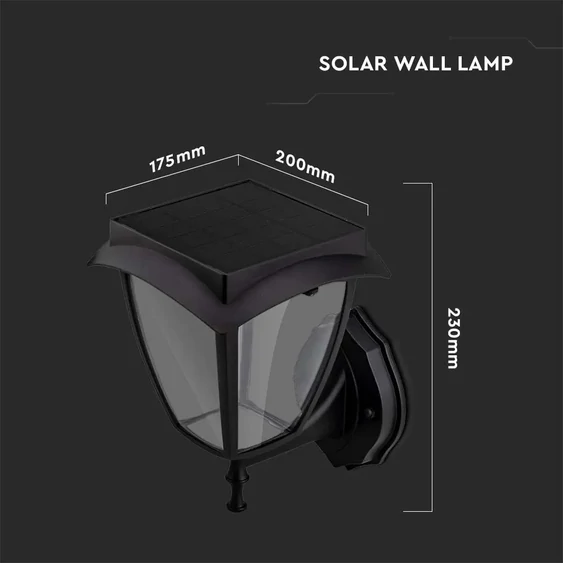 2W LED Solar Stand Lamp Black Body 3000K+6000K IP44