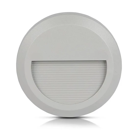 V-TAC 2W szürke LED lépcsővilágítás, kerek, IP65, meleg fehér - SKU 1319