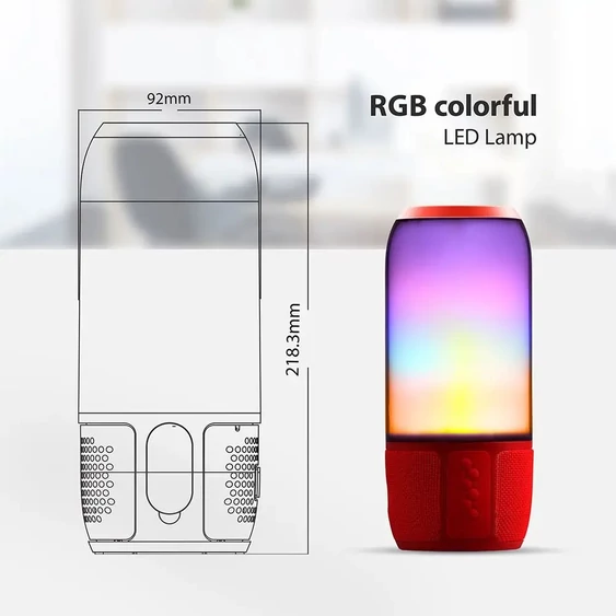 2*3W LED Bluetooth Speaker With USB&TF Card Slot Red