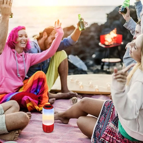 2*3W LED Bluetooth Speaker With USB&TF Card Slot Red