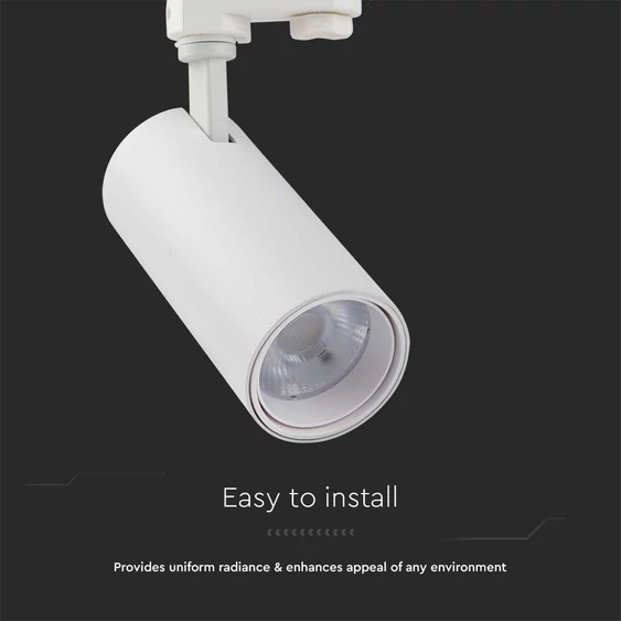 V-TAC 30W COB sínes spotlámpa, állítható színhőmérséklettel, fehér házas - SKU 8142