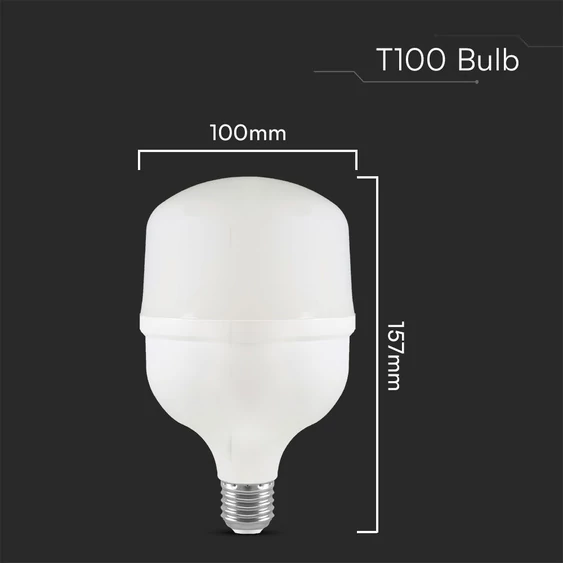 V-TAC 30W E27 hideg fehér T100 LED égő - SKU 23571