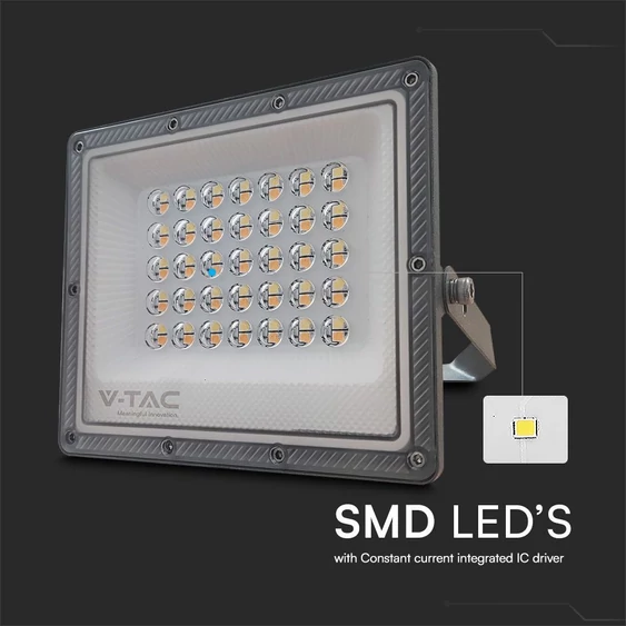 V-TAC RLE 30W LED reflektor, állítható színhőmérséklettel, szürke házzal - SKU 23613