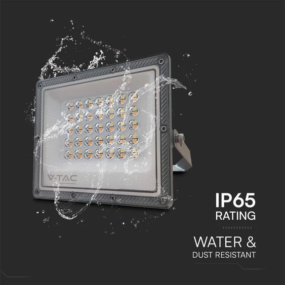 V-TAC RLE 30W LED reflektor, állítható színhőmérséklettel, szürke házzal - SKU 23613