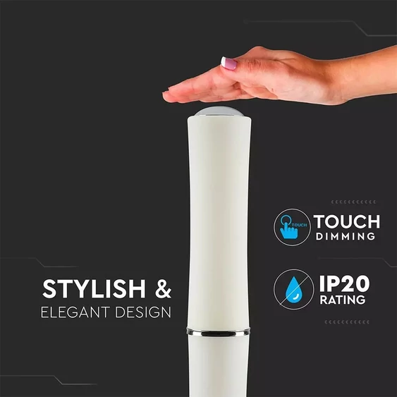 40W LED Floor Lamp Touch Dimmable White