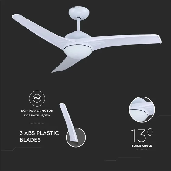 V-TAC 35W mennyezeti ventilátor, változtatható színhőmérséklettel - SKU 7919