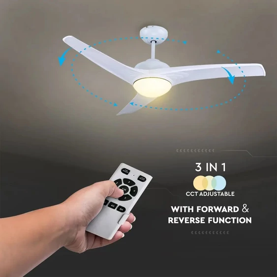 V-TAC 35W mennyezeti ventilátor, változtatható színhőmérséklettel - SKU 7919