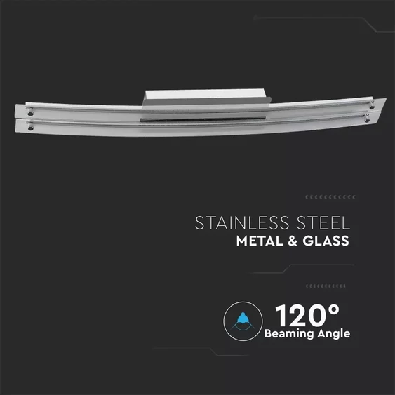 36W Designer Bend Glass Double Seiling Surface Chrome 4000К D985mm*2