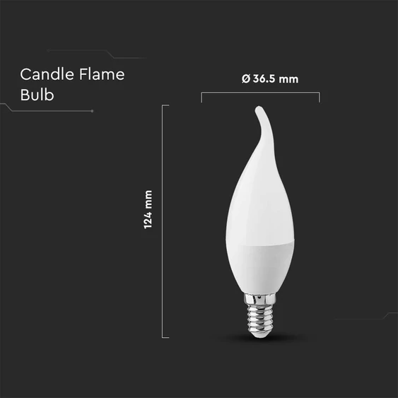 LED Bulb - 4W E14 Candle Flame 2700K