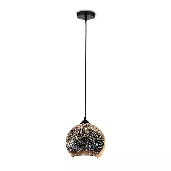 Pendant Light Holder E27 With 3D Glass Lampshade 250mm