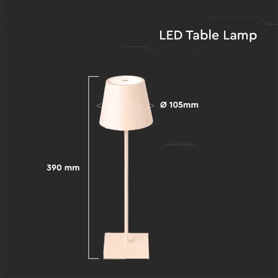 3W Led Table Lamp Rechargeable Touch Dimmable Grey Body 4000K