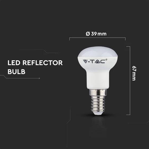 V-TAC 2.9W E14 meleg fehér R39 LED égő - SKU 21210