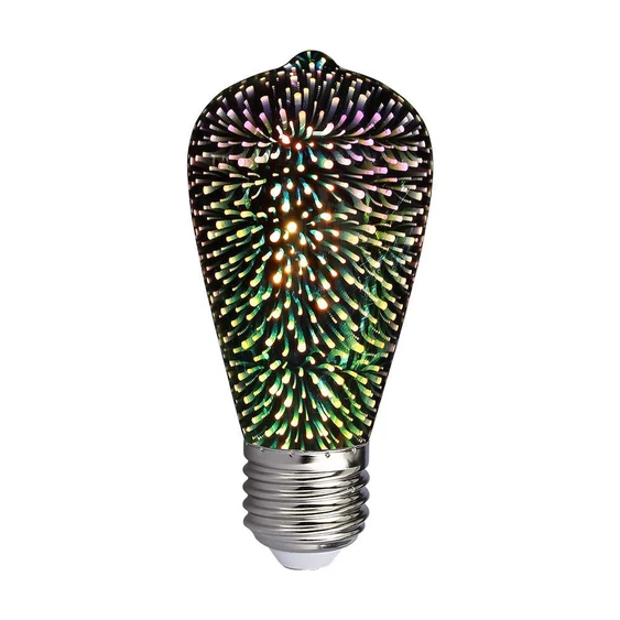 V-TAC 3W E27 3D hatású filament ST64 LED égő - SKU 212705