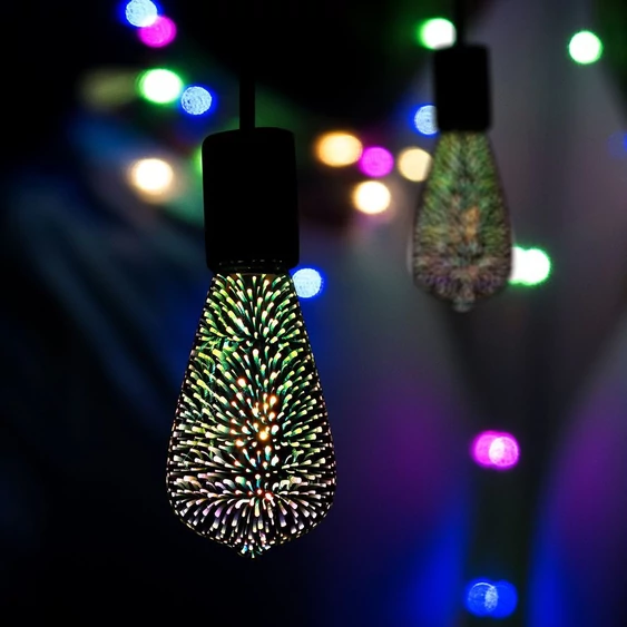 V-TAC 3W E27 3D hatású filament ST64 LED égő - SKU 212705