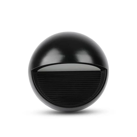 V-TAC 3W fekete LED lépcsővilágítás, kerek, IP65, meleg fehér - SKU 1404