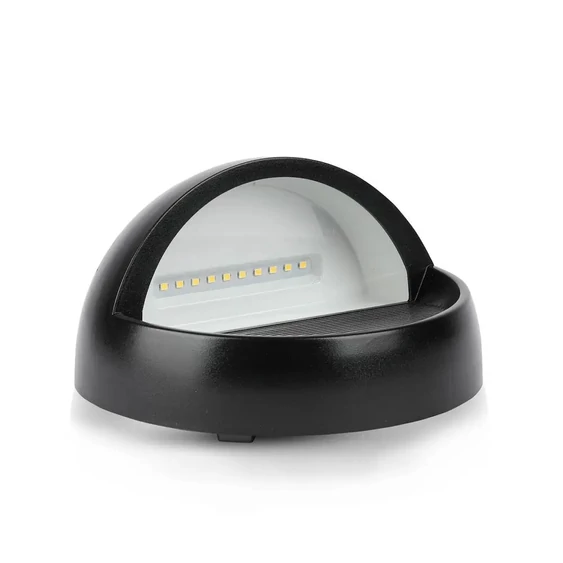 V-TAC 3W fekete LED lépcsővilágítás, kerek, IP65, természetes fehér - SKU 1405