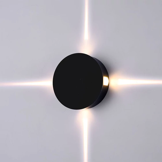 VT-706 3W LED WALL LIGHT 3000K IP65 BLACK BODY ROUND