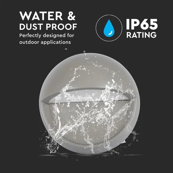 3W LED Step Light Grey Body Round 3000k