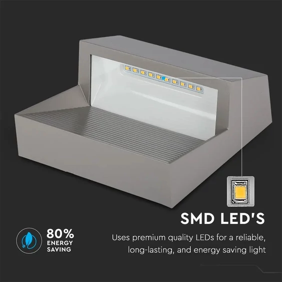 3W LED Step Light Grey Body Square 3000k