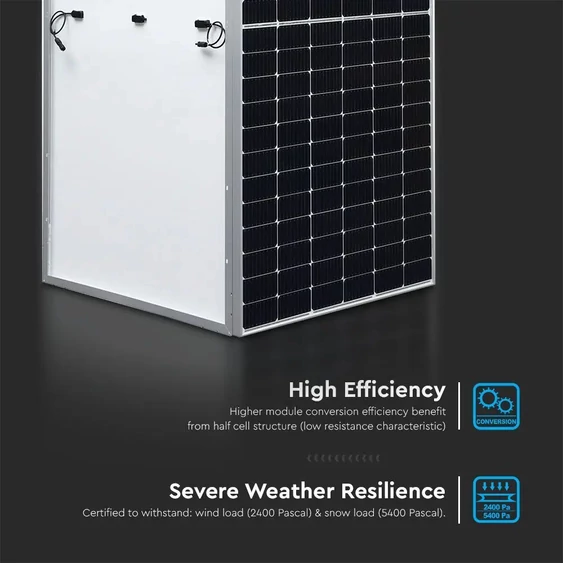 V-TAC 450W Mono félcellás szolár panel, napelem, 2094x1038x35mm - SKU 11353
