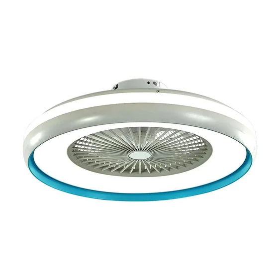 V-TAC 45W mennyezeti ventilátor, változtatható színhőmérséklettel, kék díszcsíkkal - SKU 217934