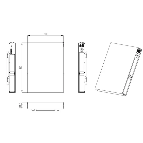 7.64kWh wall-mounted lithium battery for solar inverters, 48V