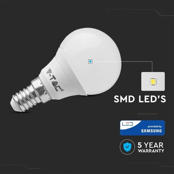 V-TAC 4.5W E14 hideg fehér LED égő - SKU 266