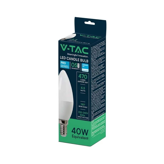 LED Bulb - SAMSUNG CHIP 6.5W E14 C37 Thermoplastic candle 3000K