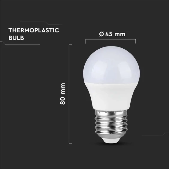 V-TAC 4.5W E27 természetes fehér G45 LED égő - SKU 217408