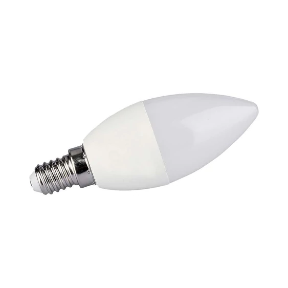 V-TAC 4.8W E14 RGB+ Természetes fehér C37 gyertya LED égő, 24 gombos távirányítóval  - SKU 2929
