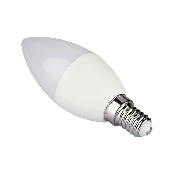 V-TAC 4.8W E14 RGB+ Természetes fehér C37 gyertya LED égő, 24 gombos távirányítóval  - SKU 2929
