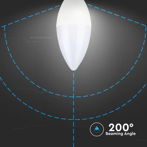 V-TAC 4W E14 természetes fehér LED gyertya égő - SKU 4166