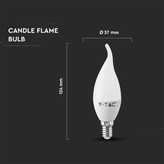 LED Bulb - 4W E14 Candle Flame 4500K