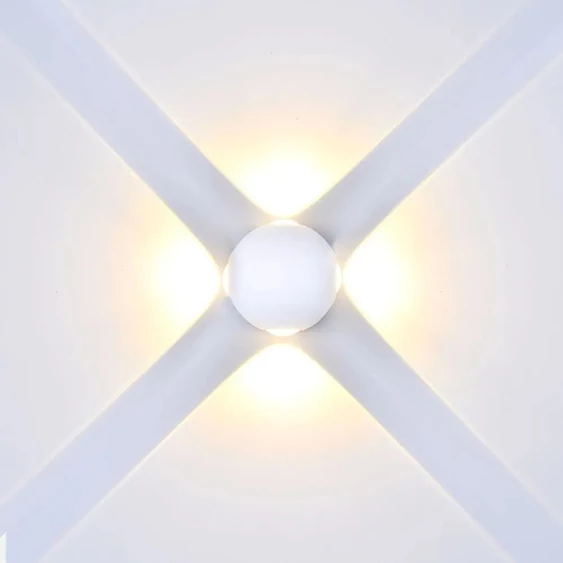 4W LED Wall Light White Body Round 3000K IP65