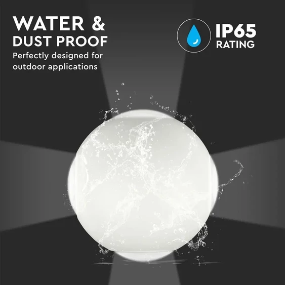 4W LED Wall Light White Body Round 3000K IP65