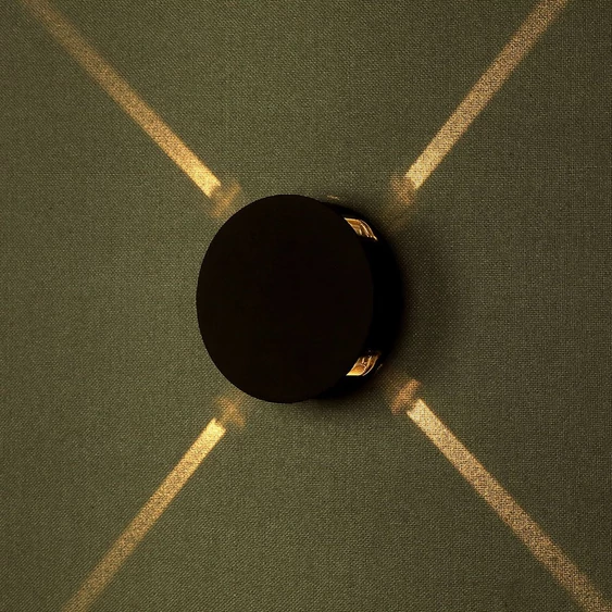4W LED Wall Light Black Body Round 4000K IP65