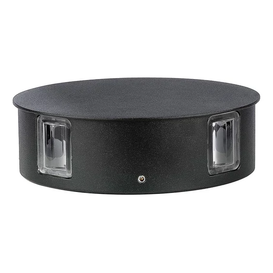 4W LED Wall Light Black Body Round 4000K IP65