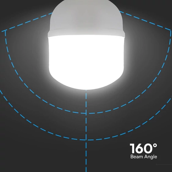 V-TAC 50W E27 hideg fehér T140 LED égő + E27-E40 foglalatadapter - SKU 23575