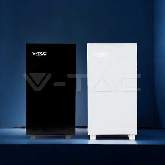 V-TAC 5.12kWh álló lítium akkumulátor, IP20, fehér - SKU 12278