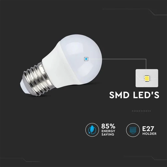 V-TAC 5.5W E27 természetes fehér CRI>95 LED égő - SKU 7492