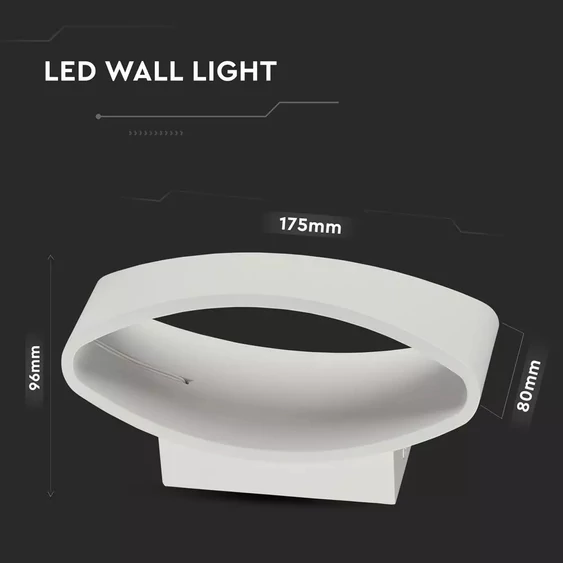 V-TAC 5W beltéri fali LED lámpa meleg fehér - SKU 8208